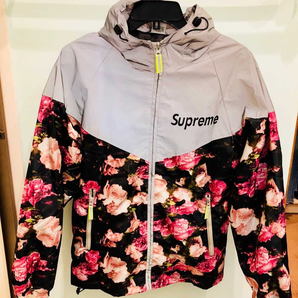 SUPREME floral zip jacket